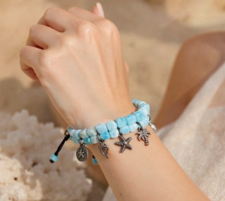 Charm Bracelets Set Larimar
