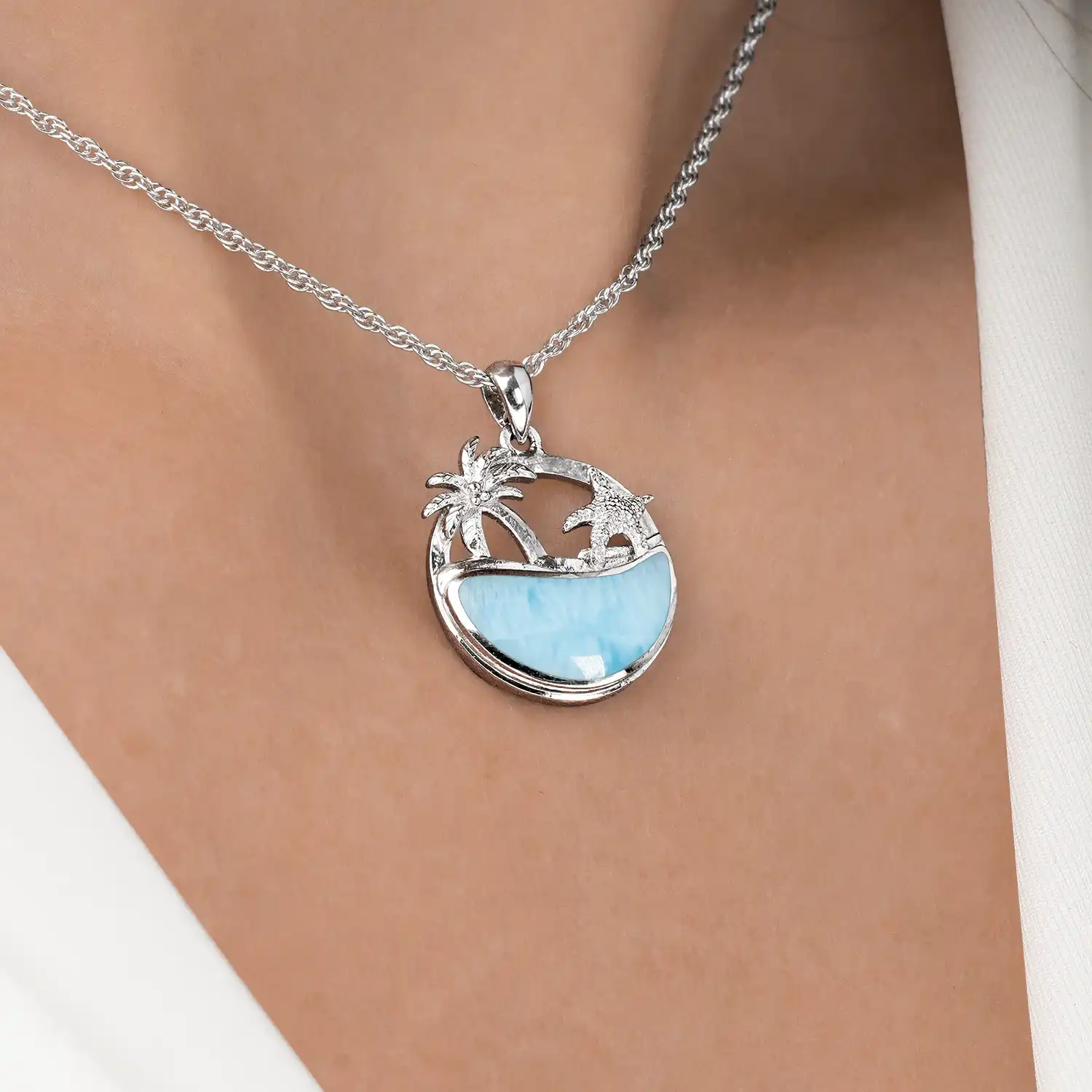 Beachy Necklace with larimar by Marahlago 