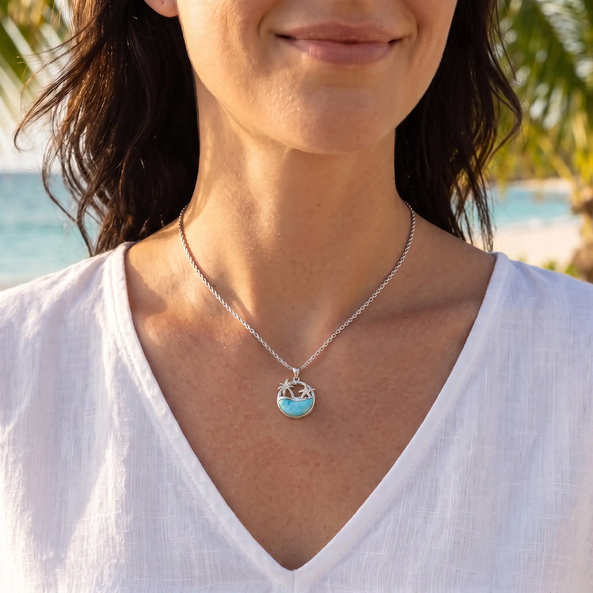Beachy Necklace with larimar by Marahlago 