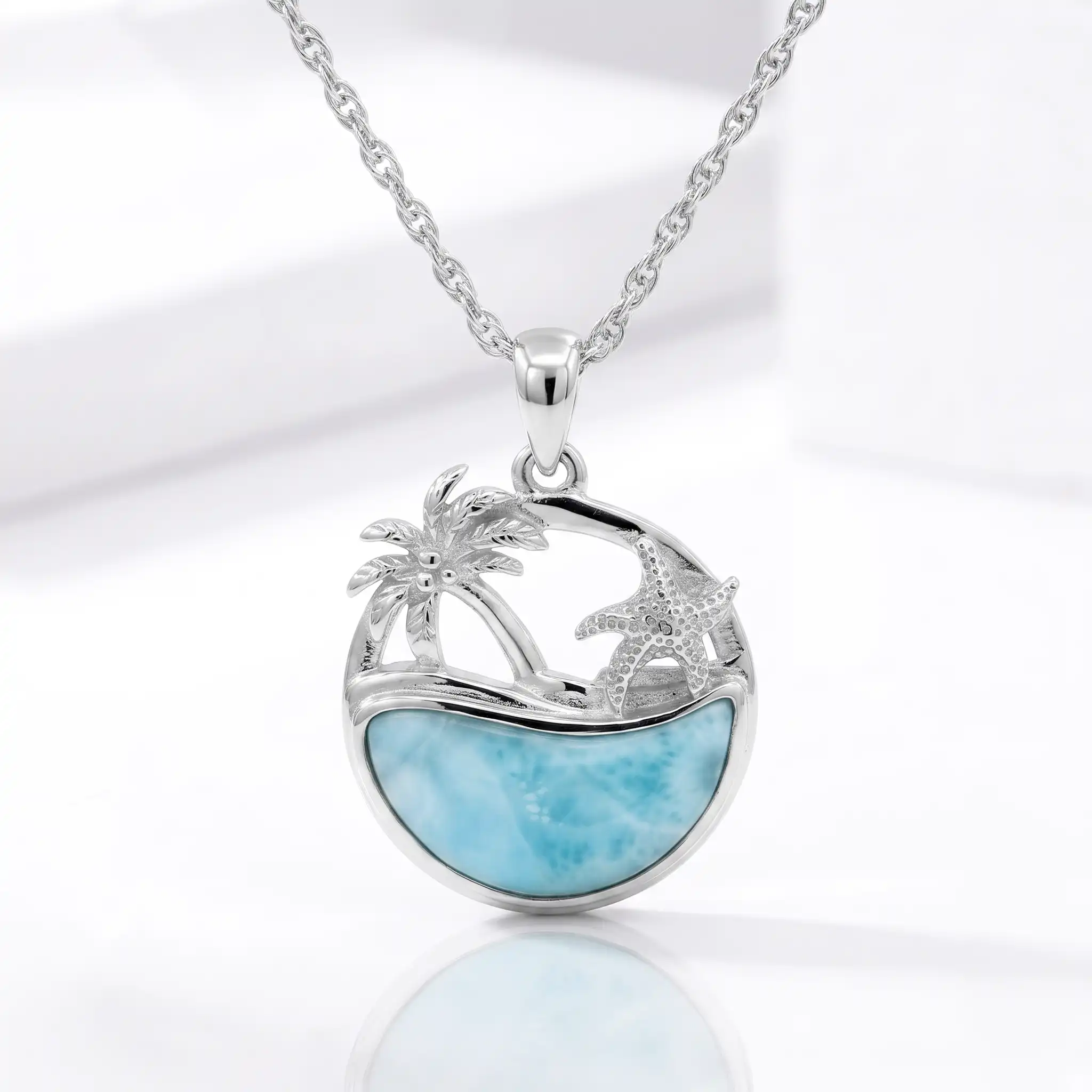 Beachy Necklace with larimar by Marahlago 