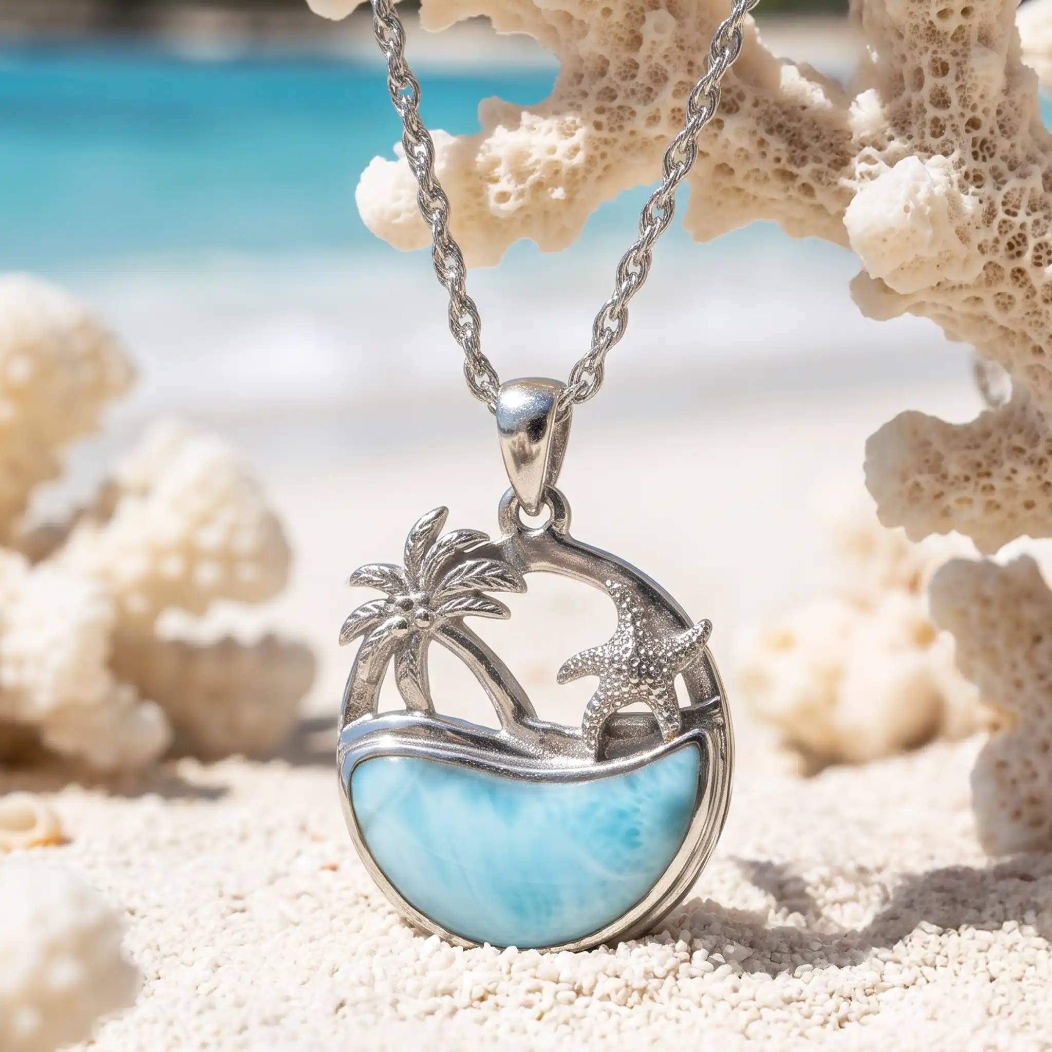 Beachy Necklace with larimar by Marahlago 