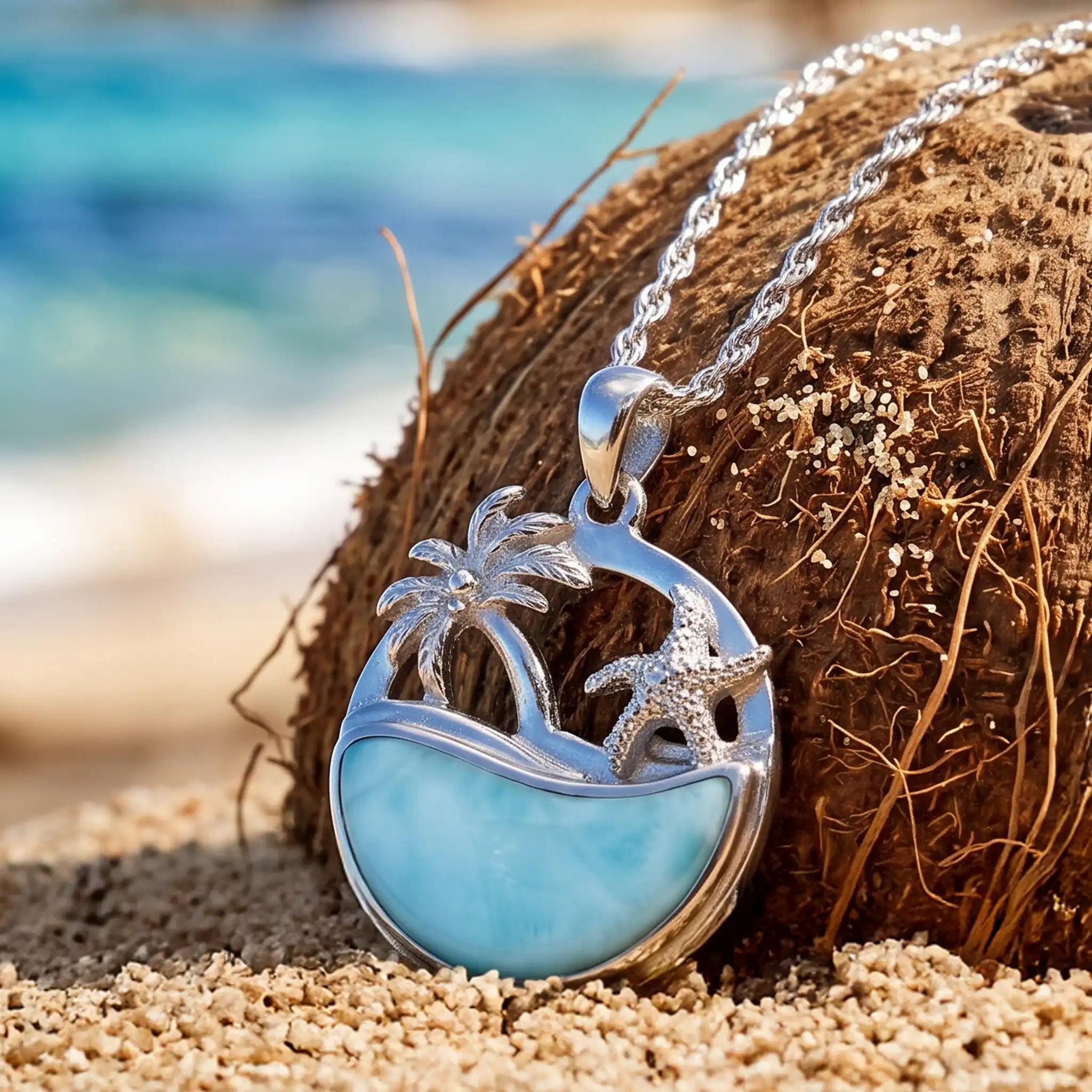 Beachy Necklace with larimar by Marahlago 