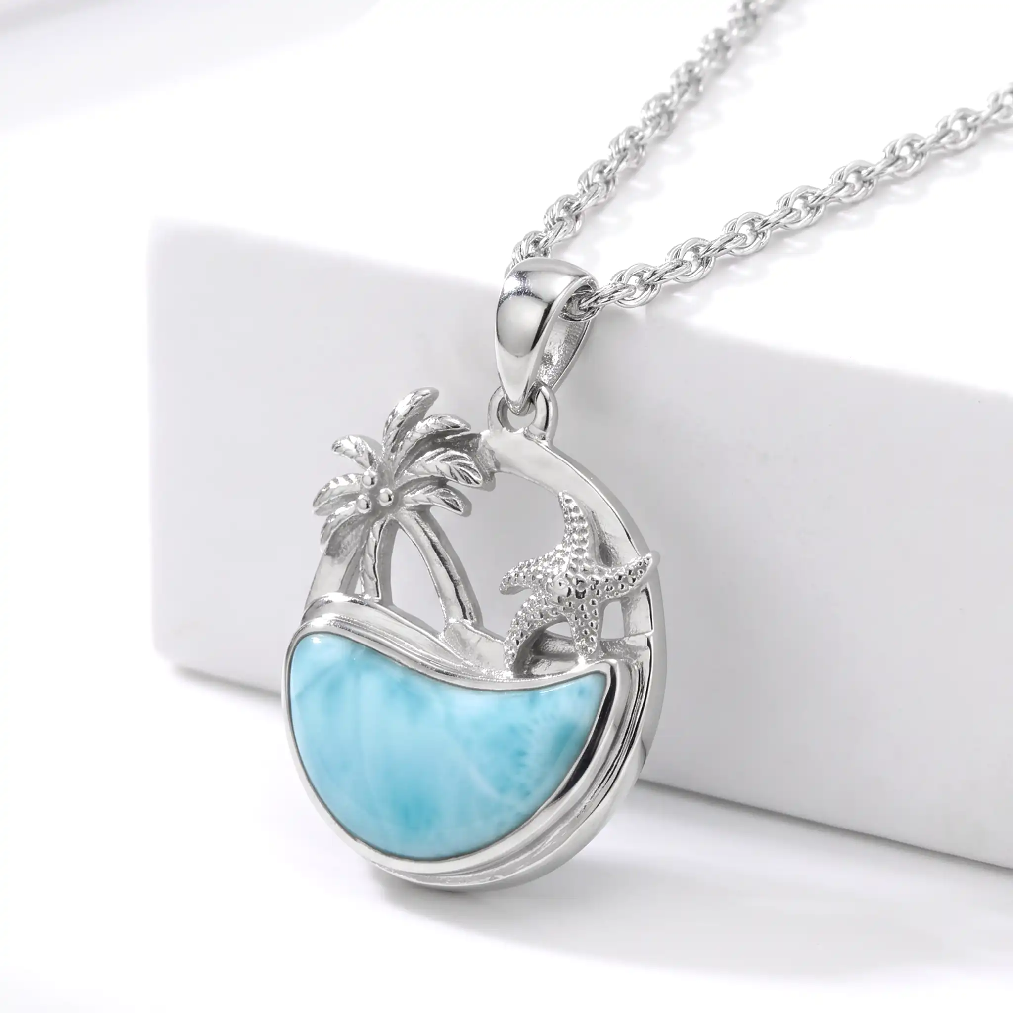 Beachy Necklace with larimar by Marahlago 