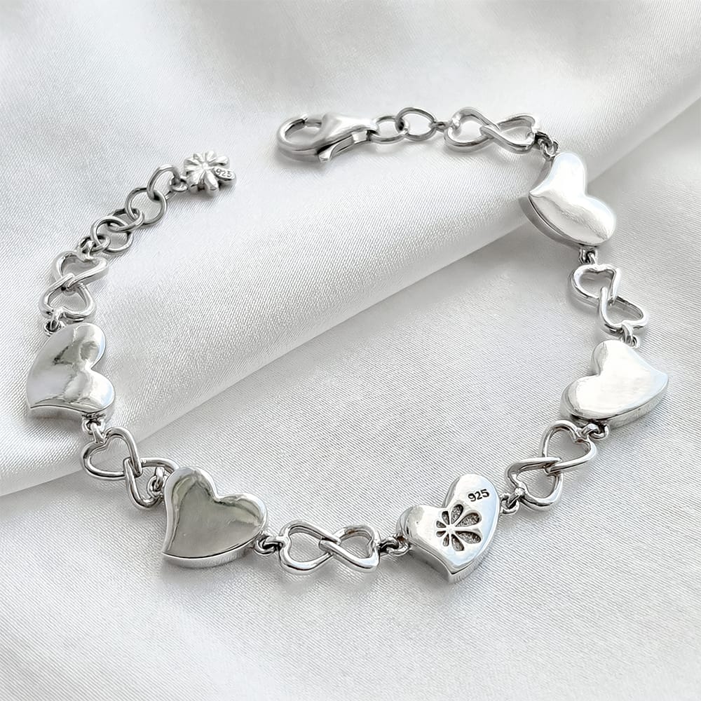 Elli Bracciale Donna In Argento 925 Con Zirconia - Bracciale A Girocollo O Bracciale A Catena Con Ciondolo A Cuore, Gioiello Per Amore E Amicizia