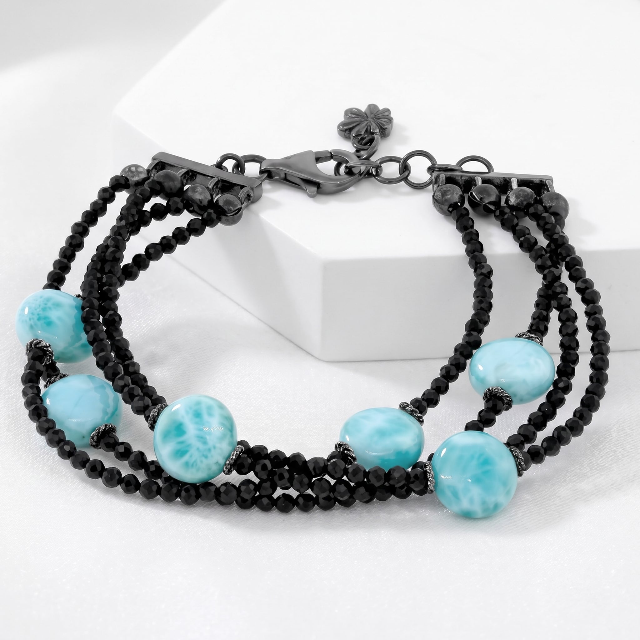 Larimar Galaxy Sterling Silver Bracelet
