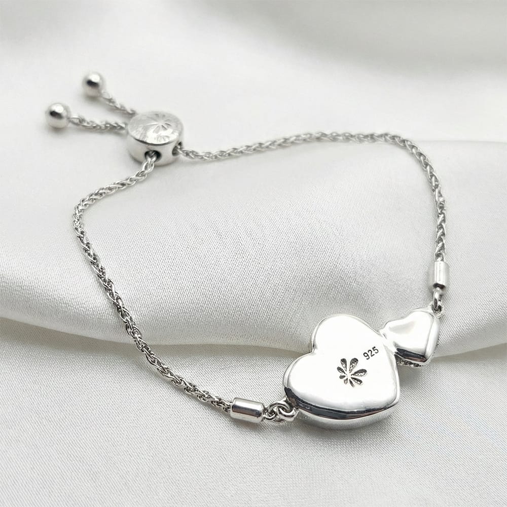 Heart Bracelet in Sterling silver with sapphire by Marahlago