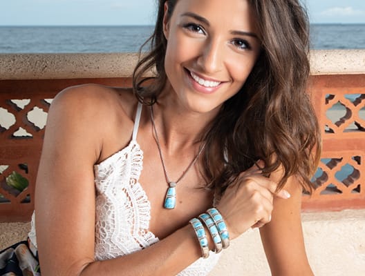 Bangle bracelet in sterling silver with larimar by marahlago