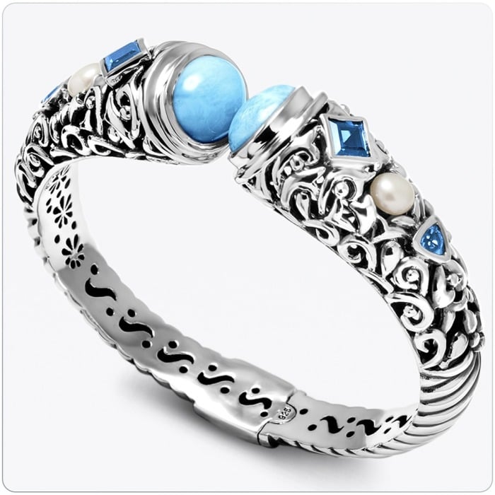 Silver Bracelet with larimar 