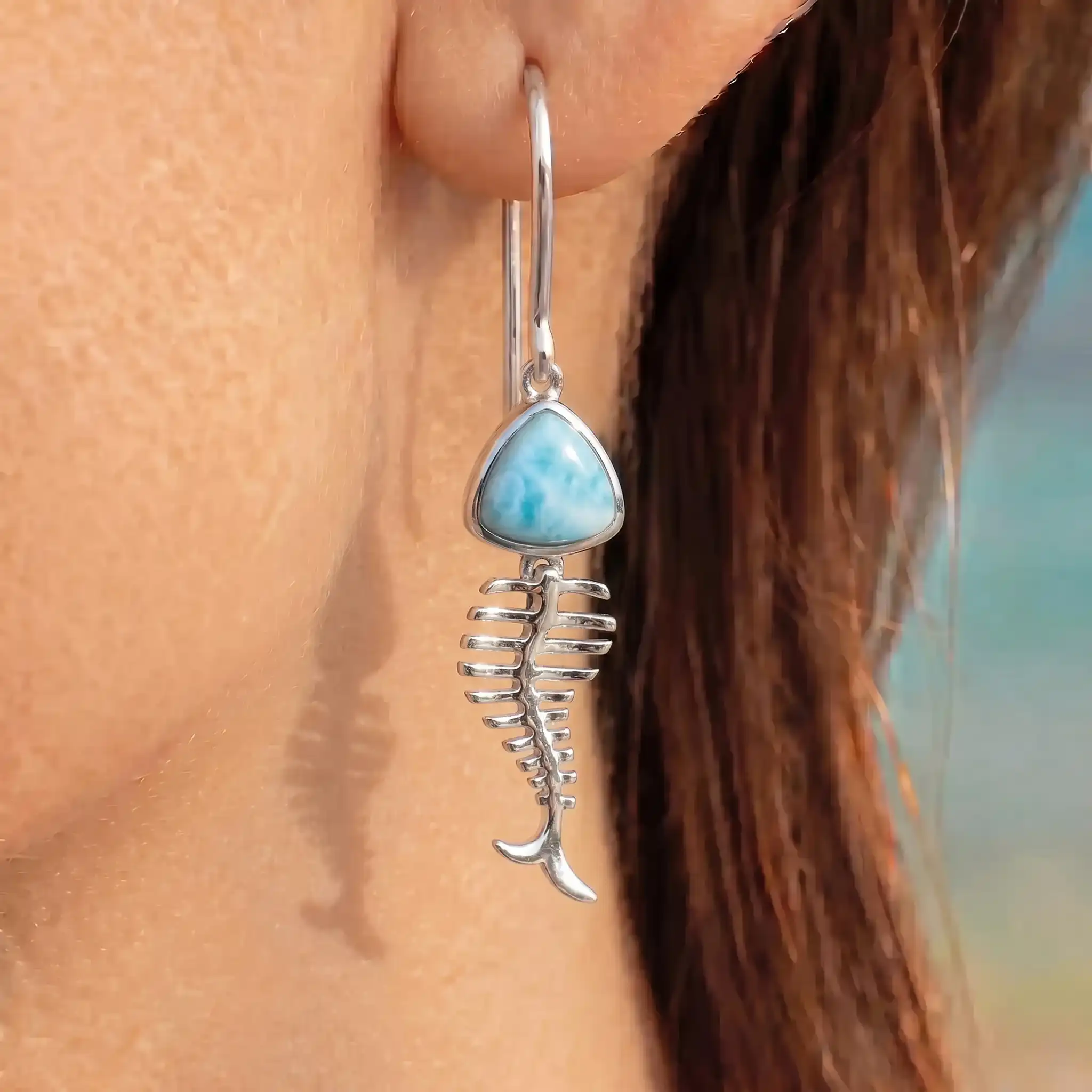 BONE FISH SILVER EARRINGS