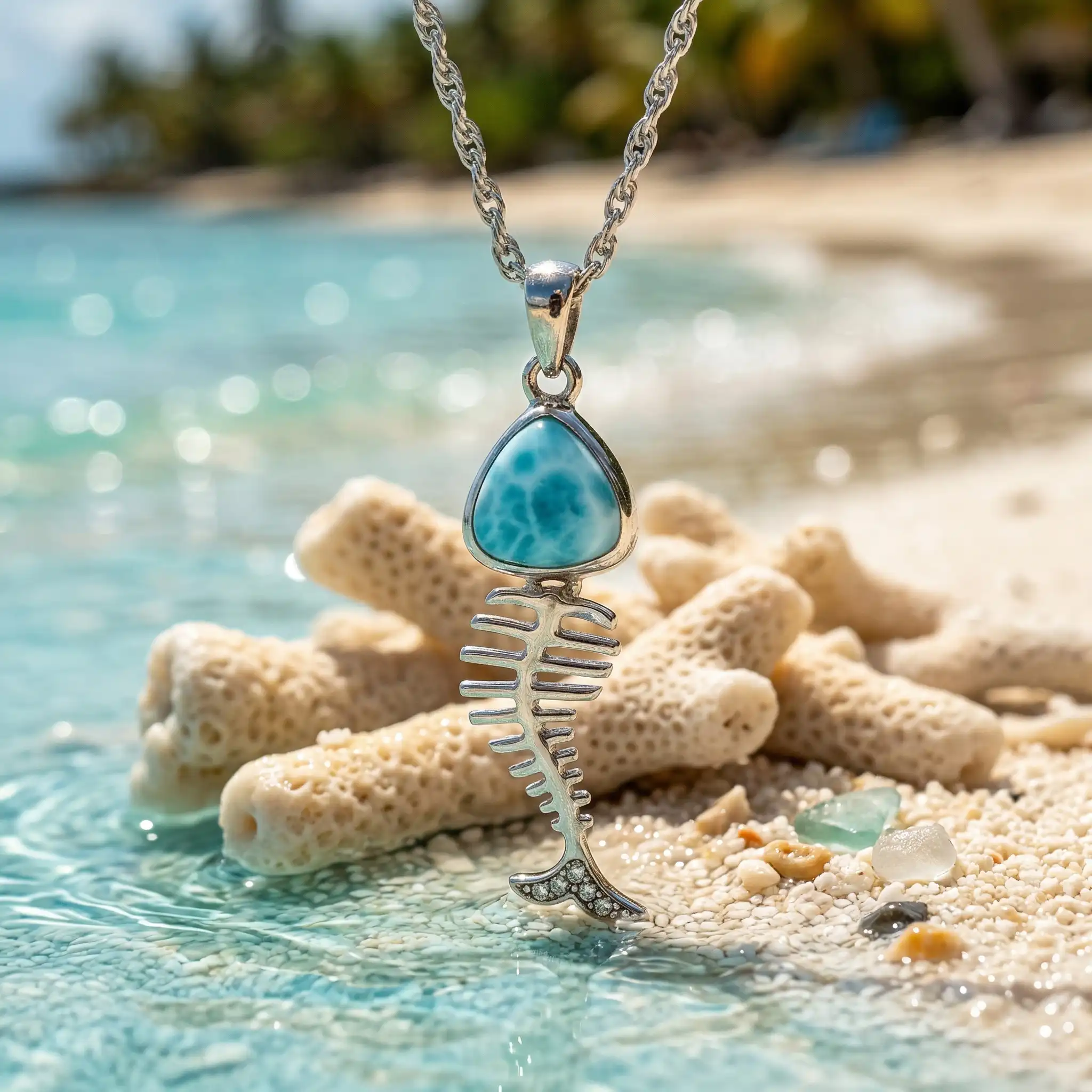 Fish Pendant in sterling silver 