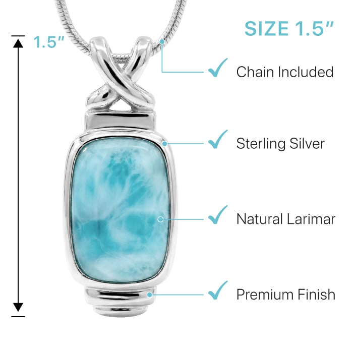 Larimar Brie Rectangle Necklace
