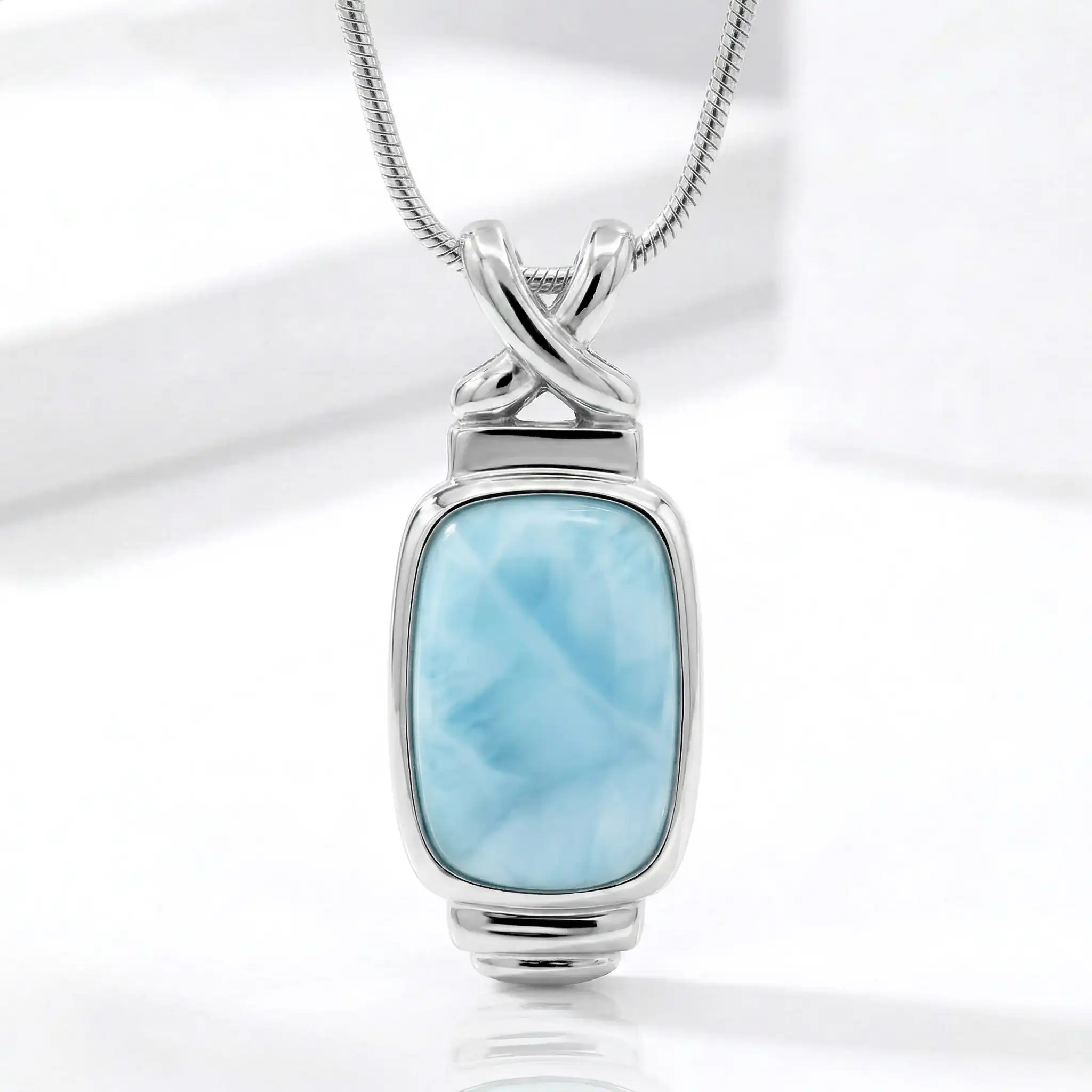 Larimar Brie Rectangle Necklace