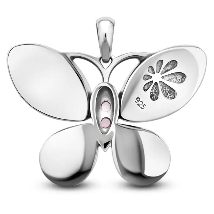 Butterfly Necklace in Silver and larimar