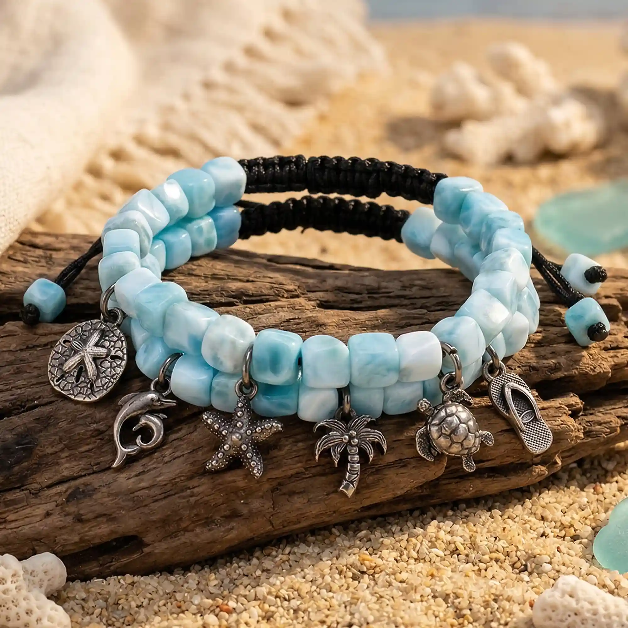 Charm Bracelets Set Larimar