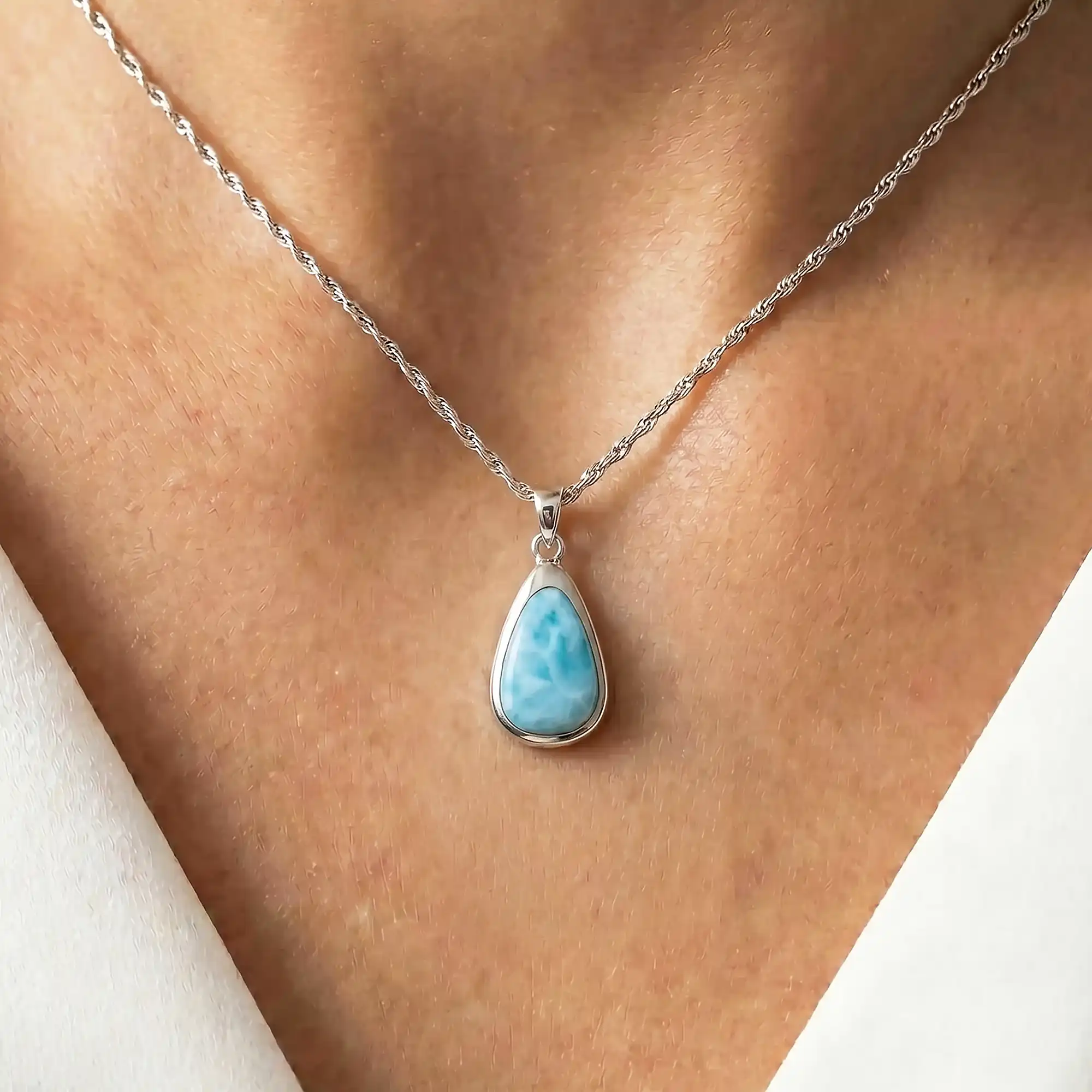 CHEYENNE LARIMAR SILVER NECKLACE