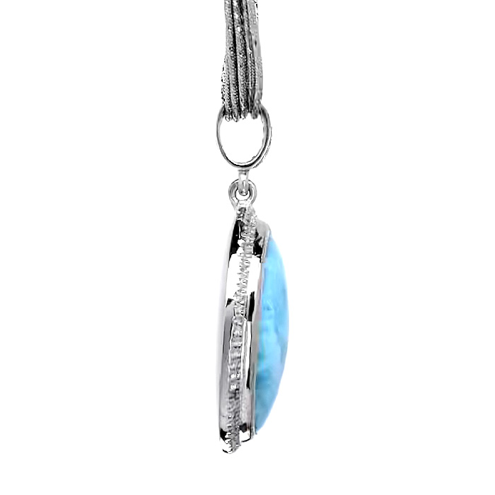 marahlago larimar Clarity Oval Large Larimar Necklace jewelry