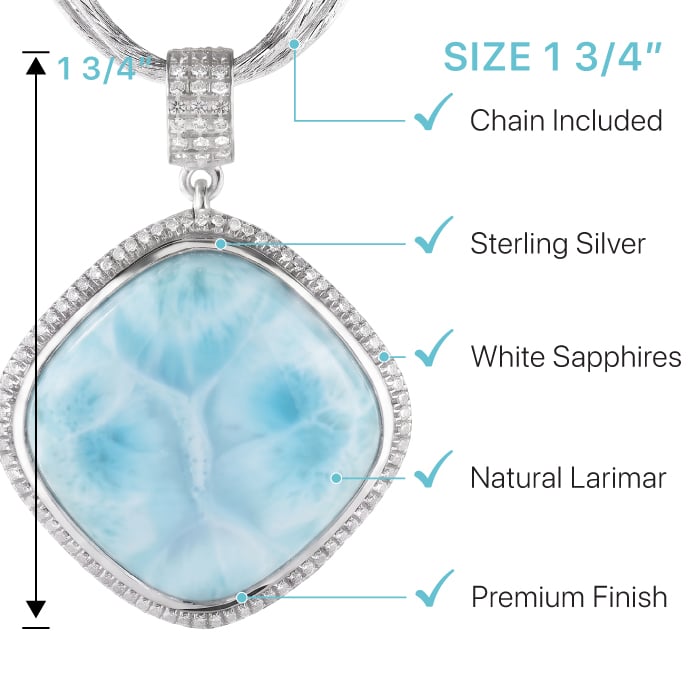 Large larimar Necklace 