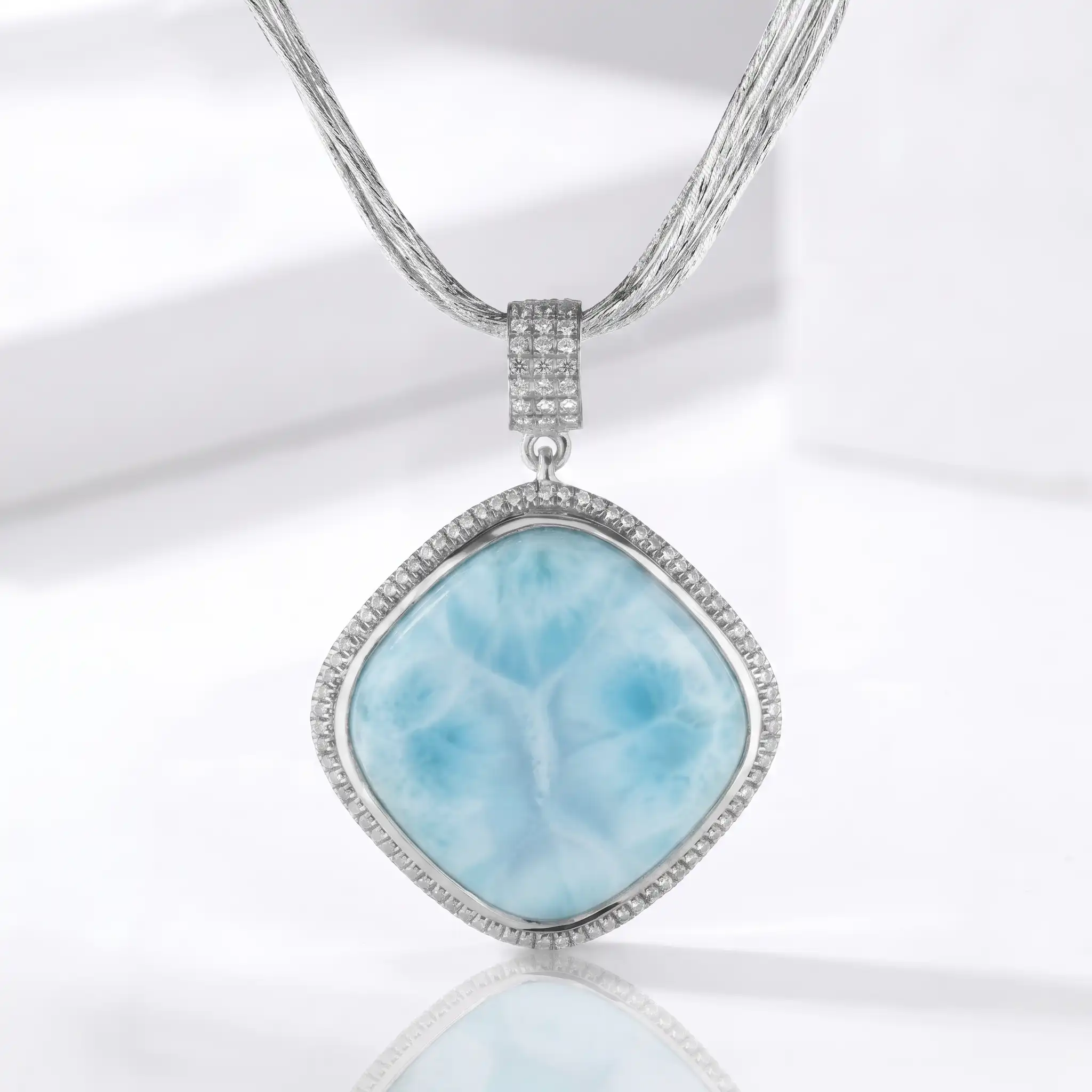 Large larimar Necklace 
