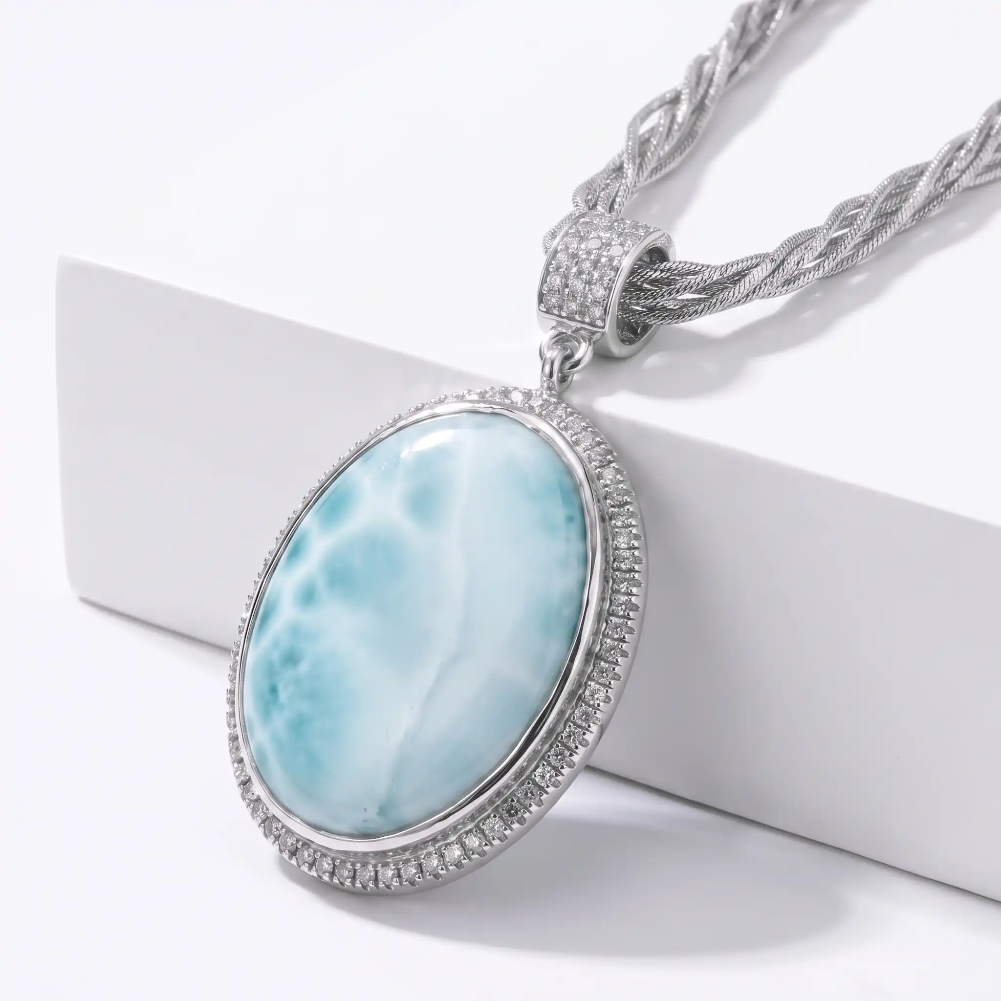 Larimar Long Oval Necklace