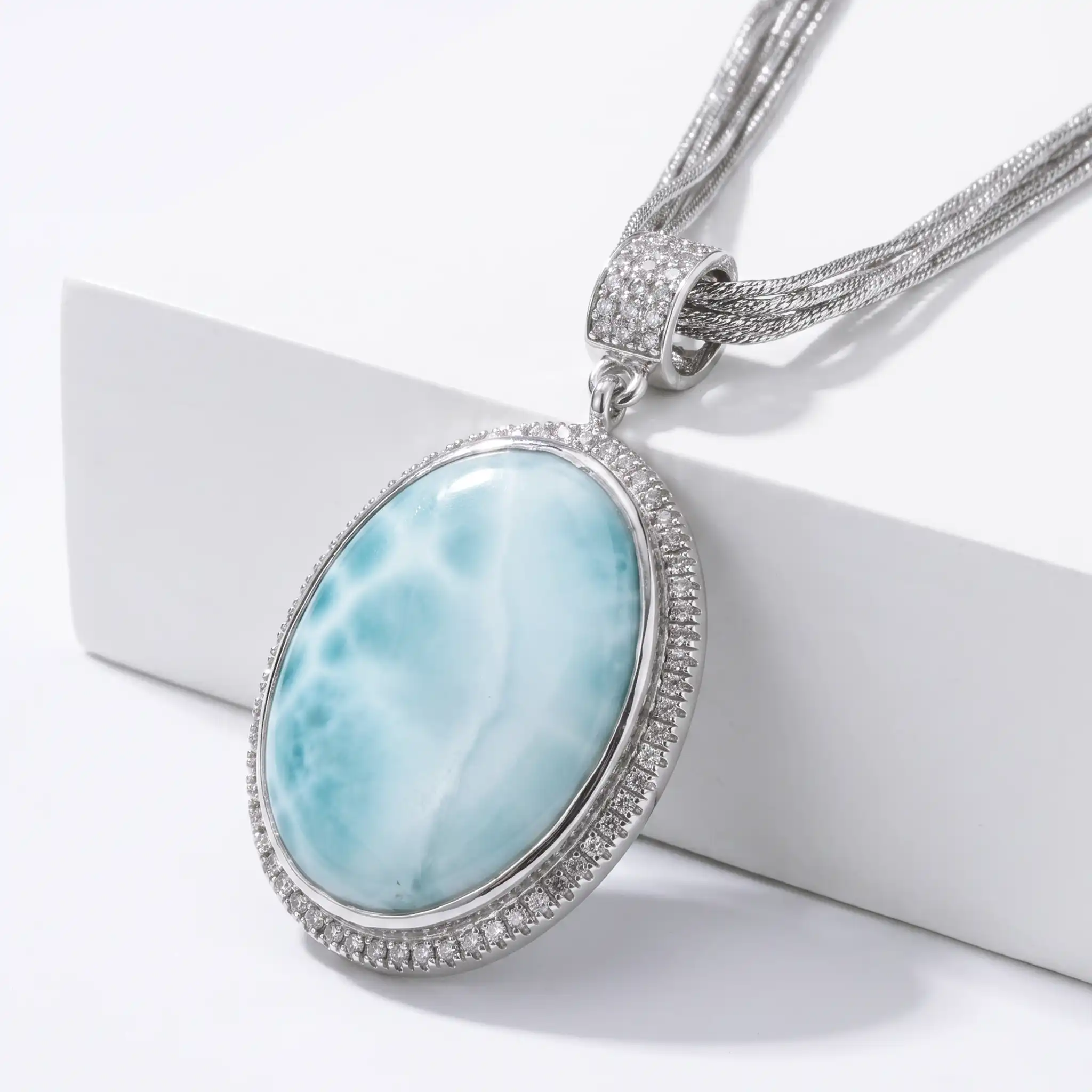 Larimar Long Oval Necklace