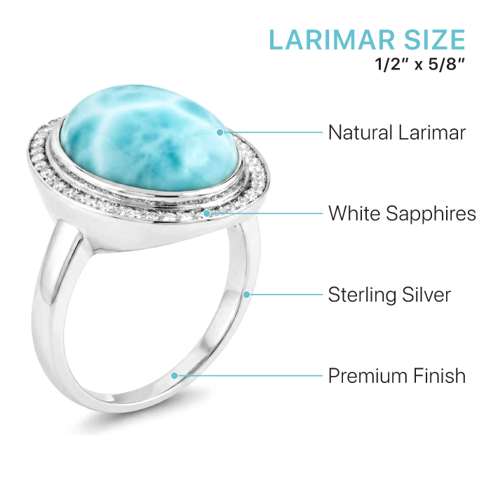 Larimar Clarity Oval Ring Sterling silver marahlago