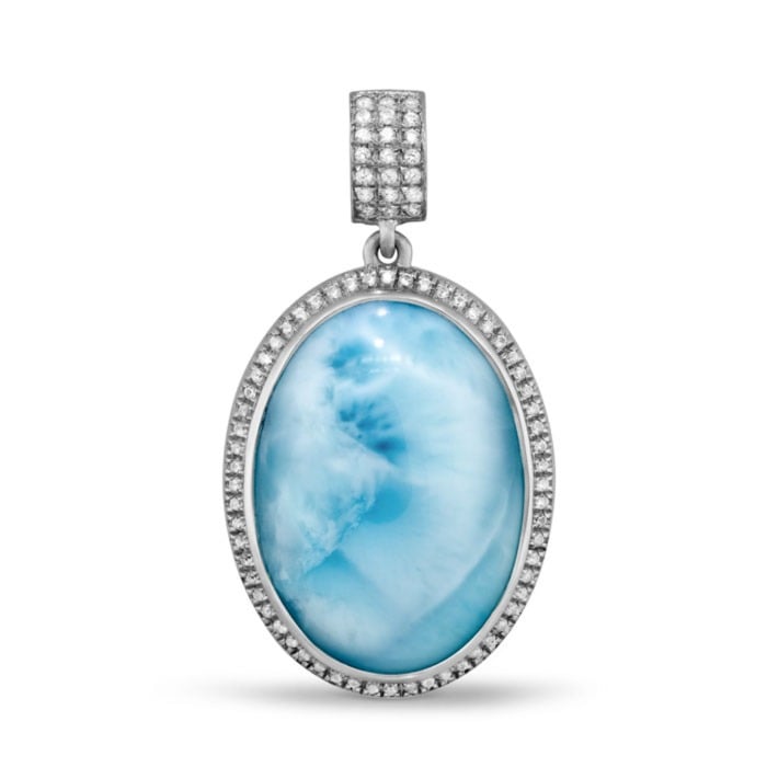 marahlago larimar Clarity Oval Large Larimar Necklace jewelry