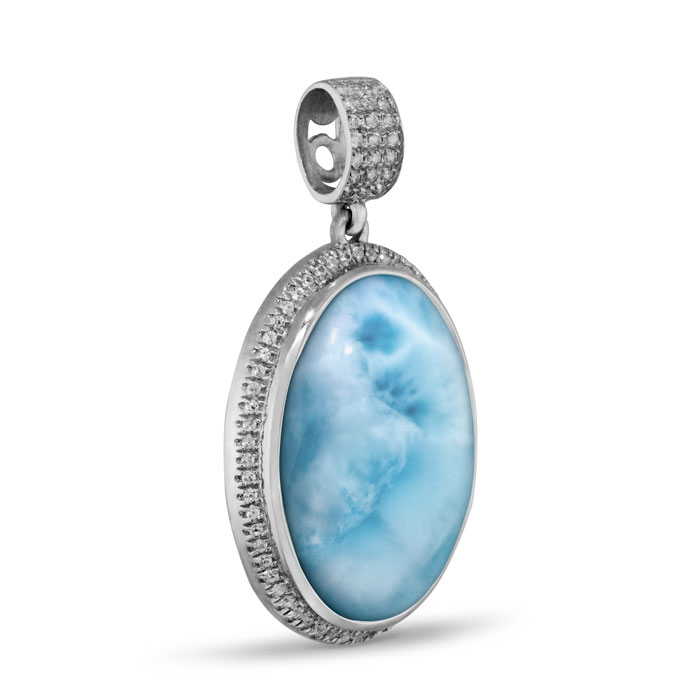 marahlago larimar Clarity Oval Large Larimar Necklace jewelry