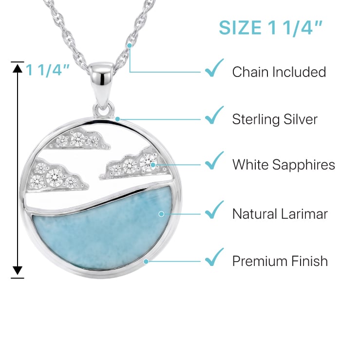 Larimar Cloud Necklace Sterling Silver Marahlago