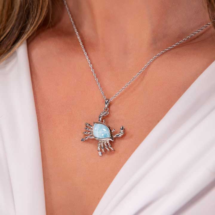Crab Necklace Nature Jewelry Beach Larimar