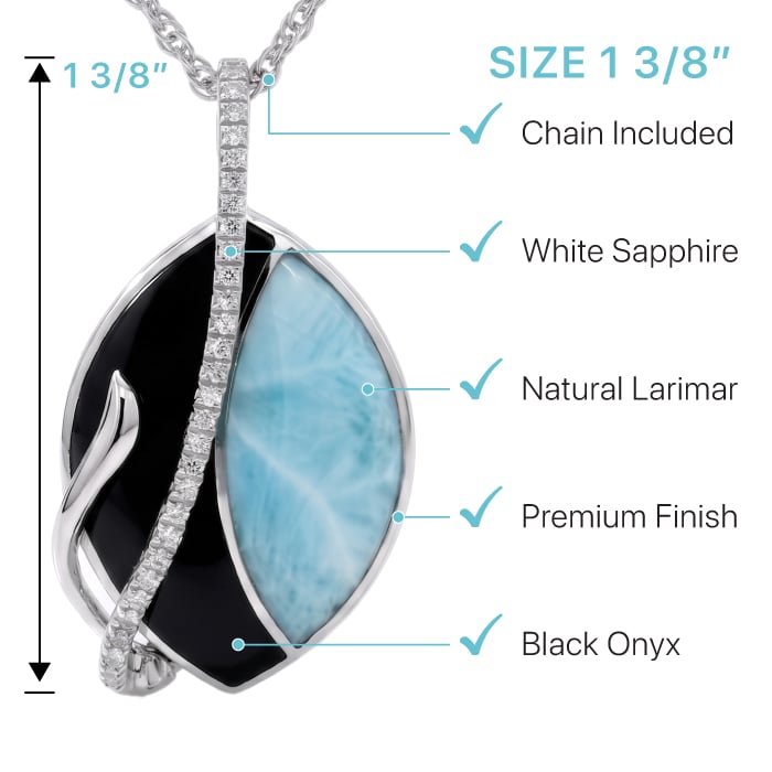 Black Onyx Necklace in silver