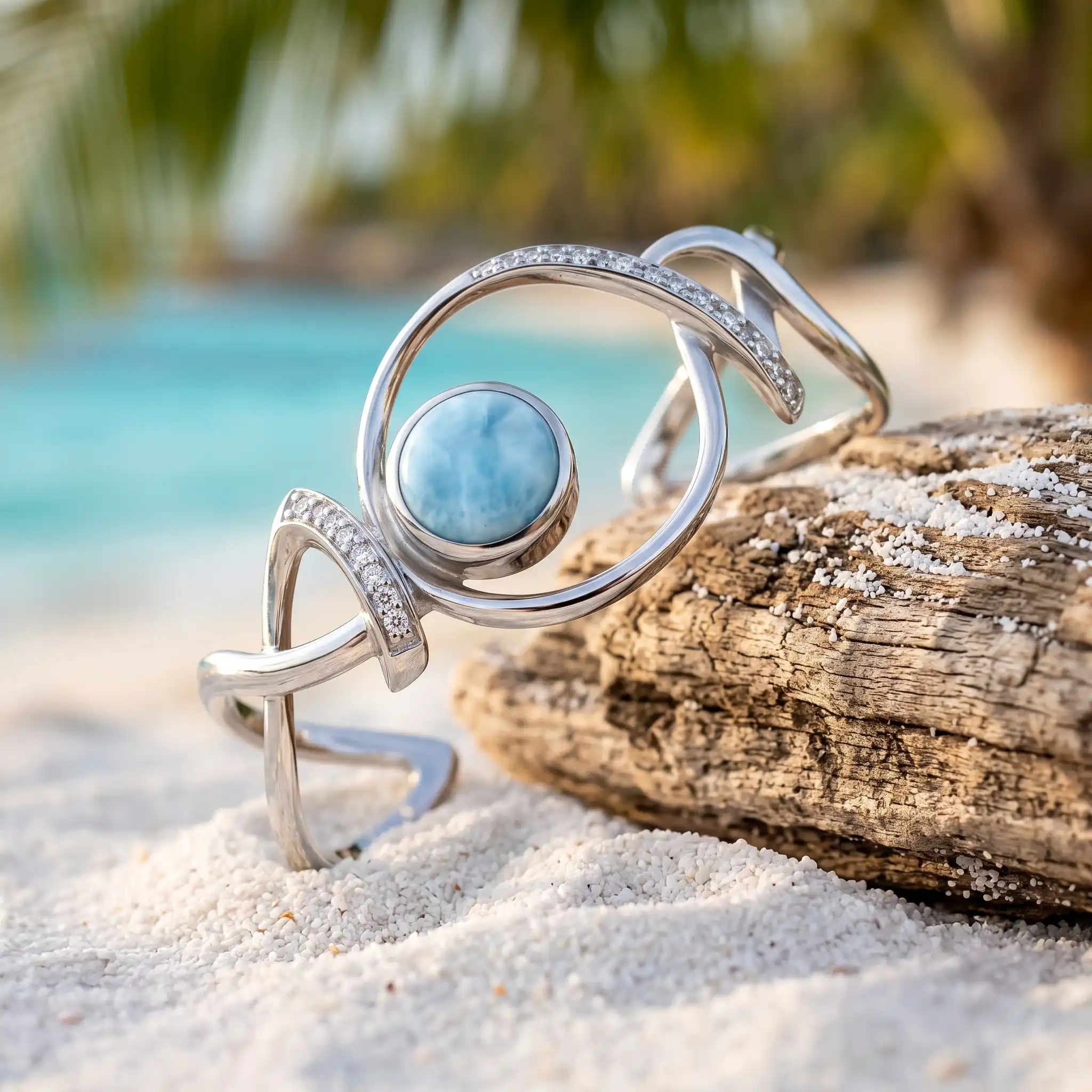 Sterling Silver Cuff Bracelet Dante Larimar