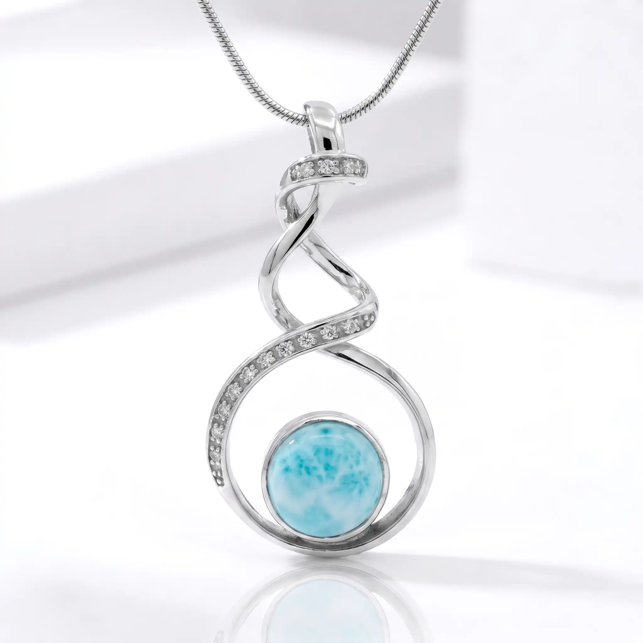 Larimar Dante Petite Sterling Silver Necklaces