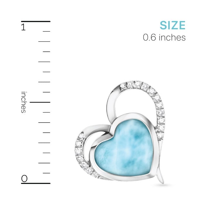 Darling Heart Pendant with Larimar Gemstone