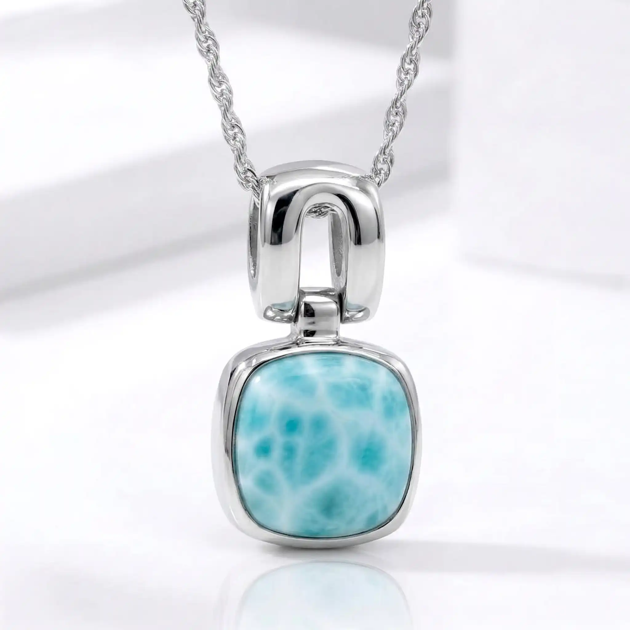 Larimar Del Mar Sterling Silver Necklace