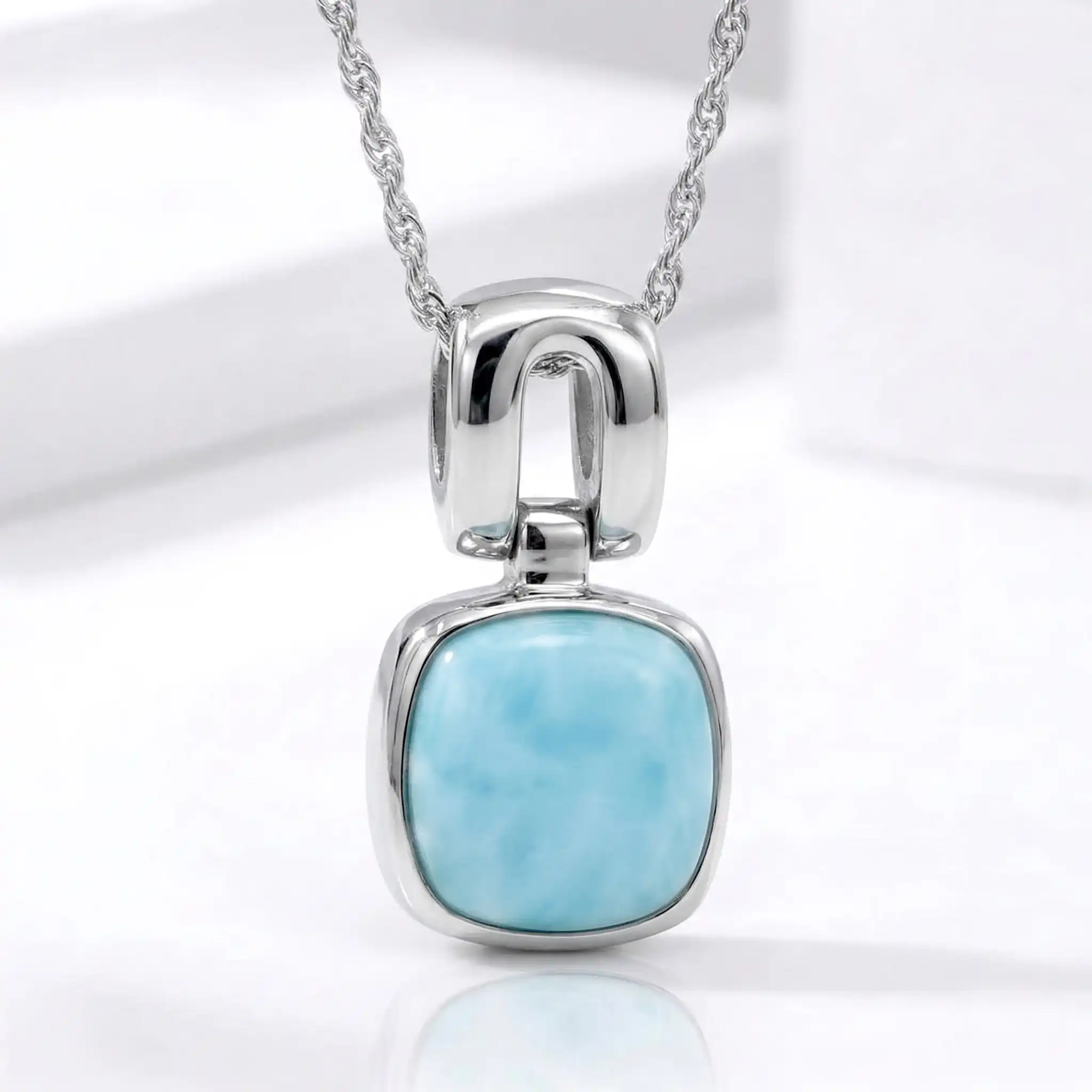 Larimar Del Mar Sterling Silver Necklace