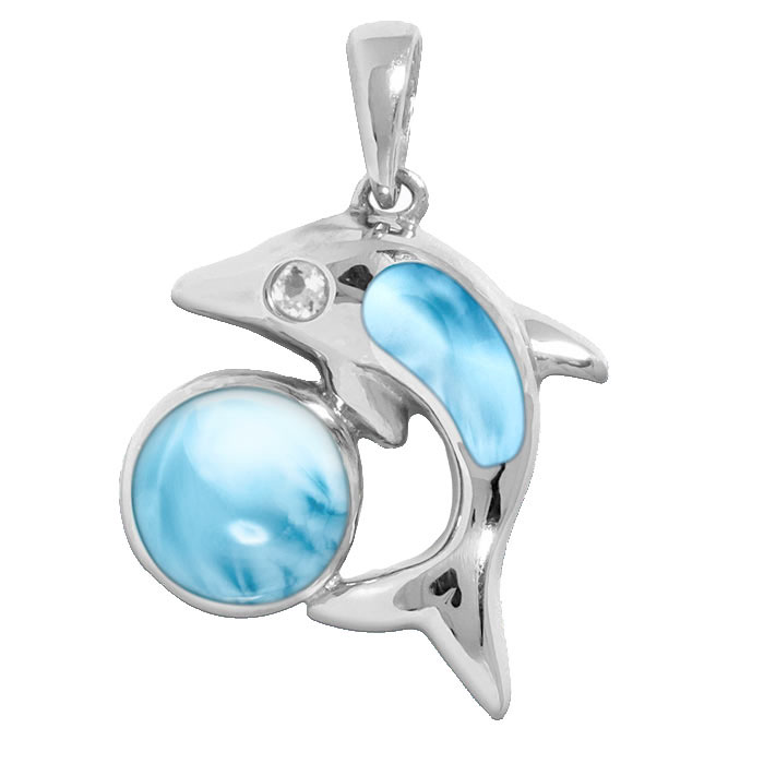 Dolphin Necklace in sterling silver by Marahlago Larimar Jewelry