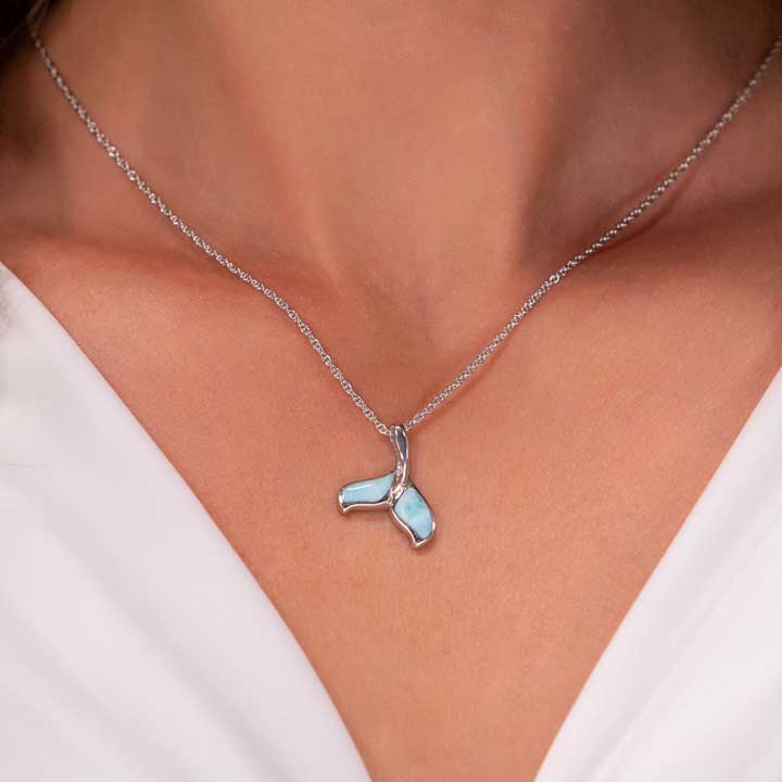 silver Dolphin Tail Necklace