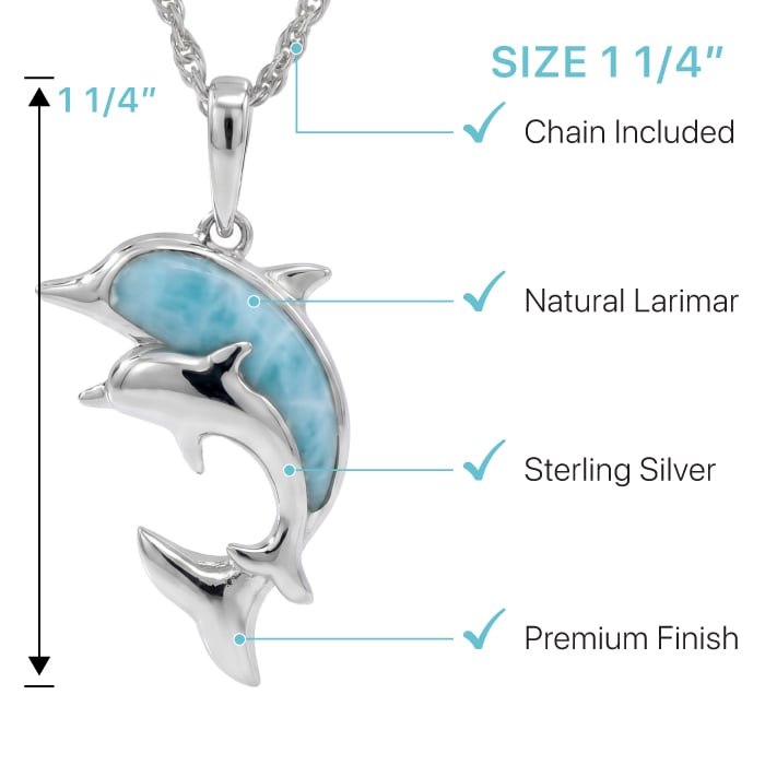 Dolphin & Baby Necklace in sterling silver
