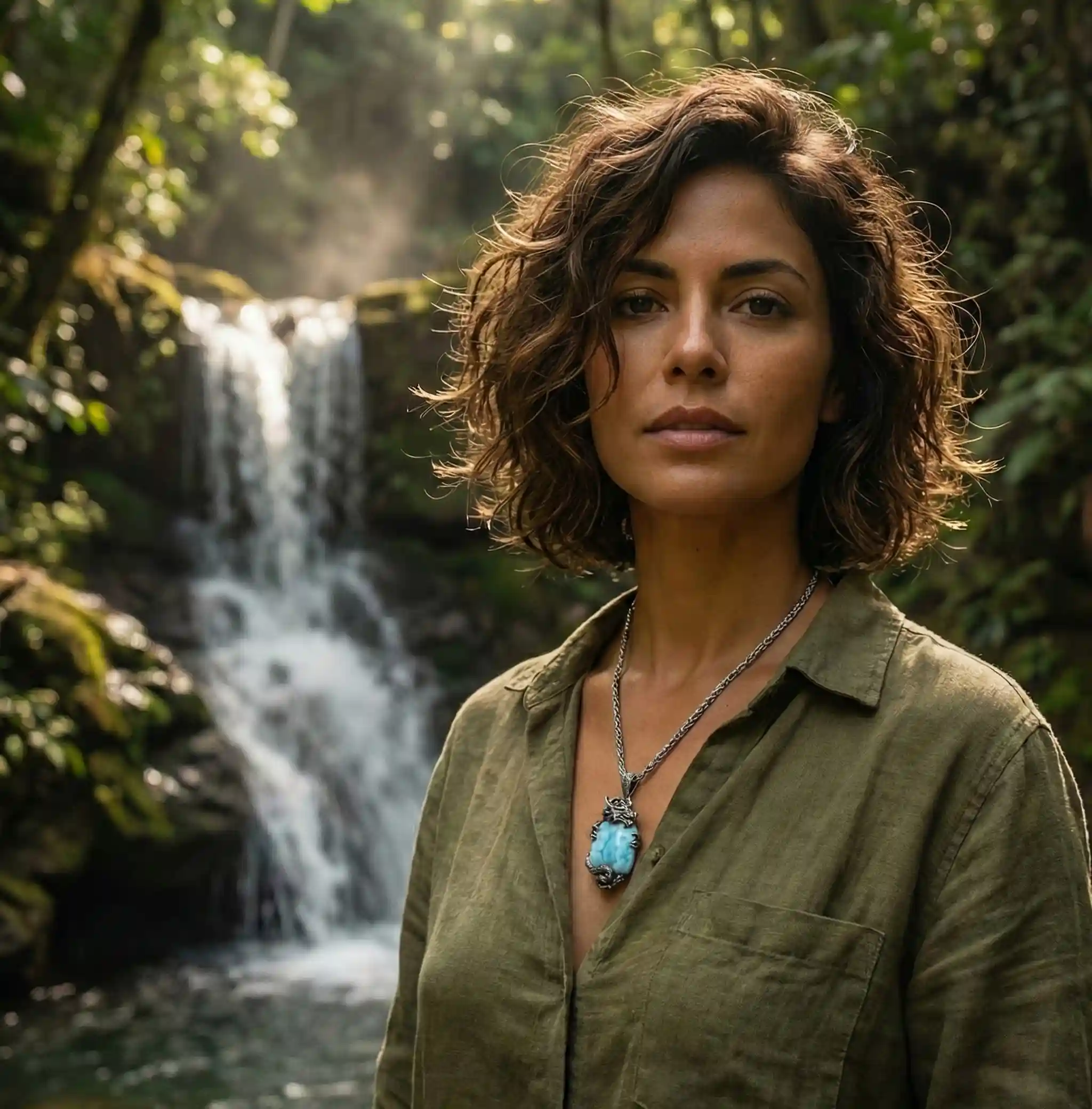 Dragon Necklace with larimar and silver