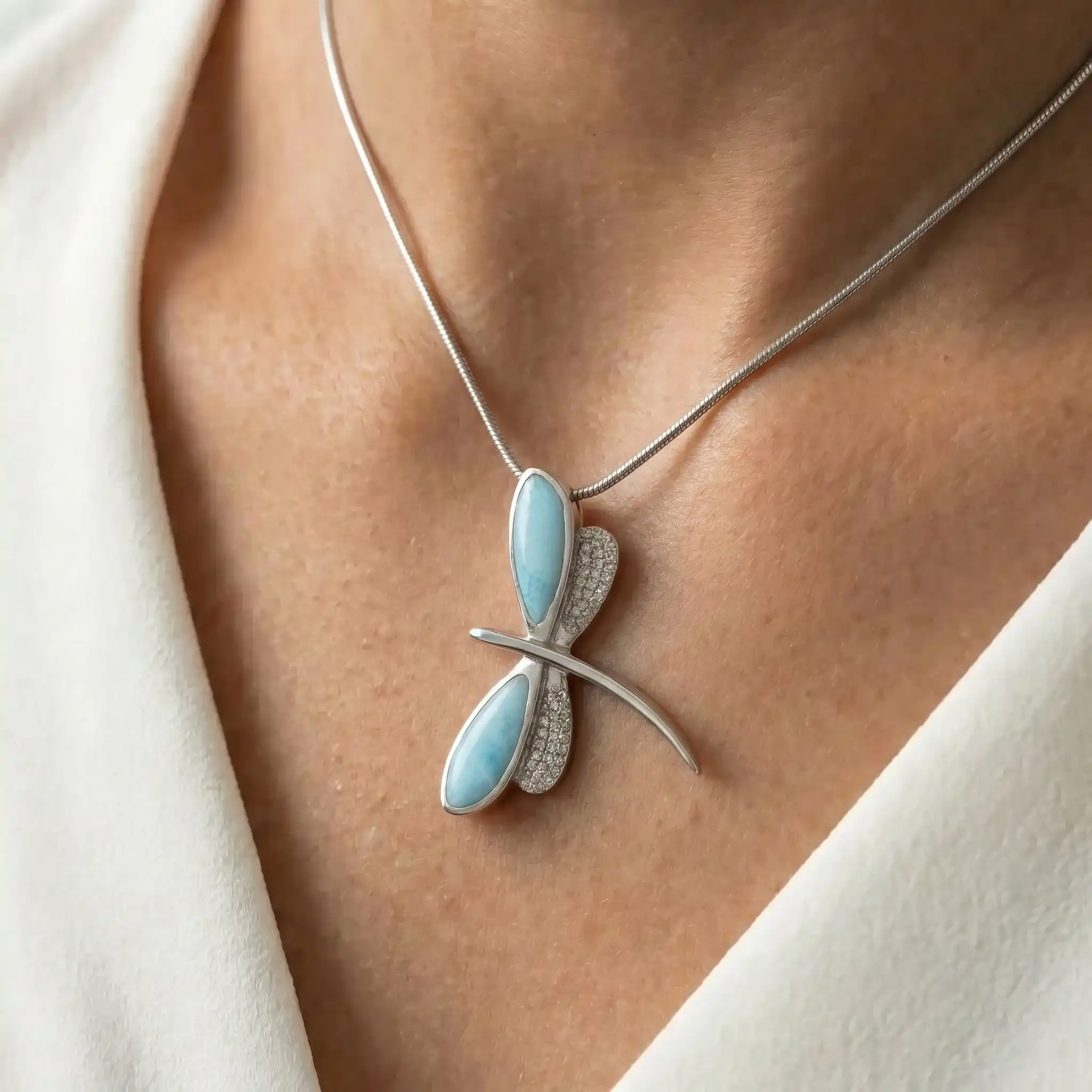 Dragonfly Necklace in sterling silver
