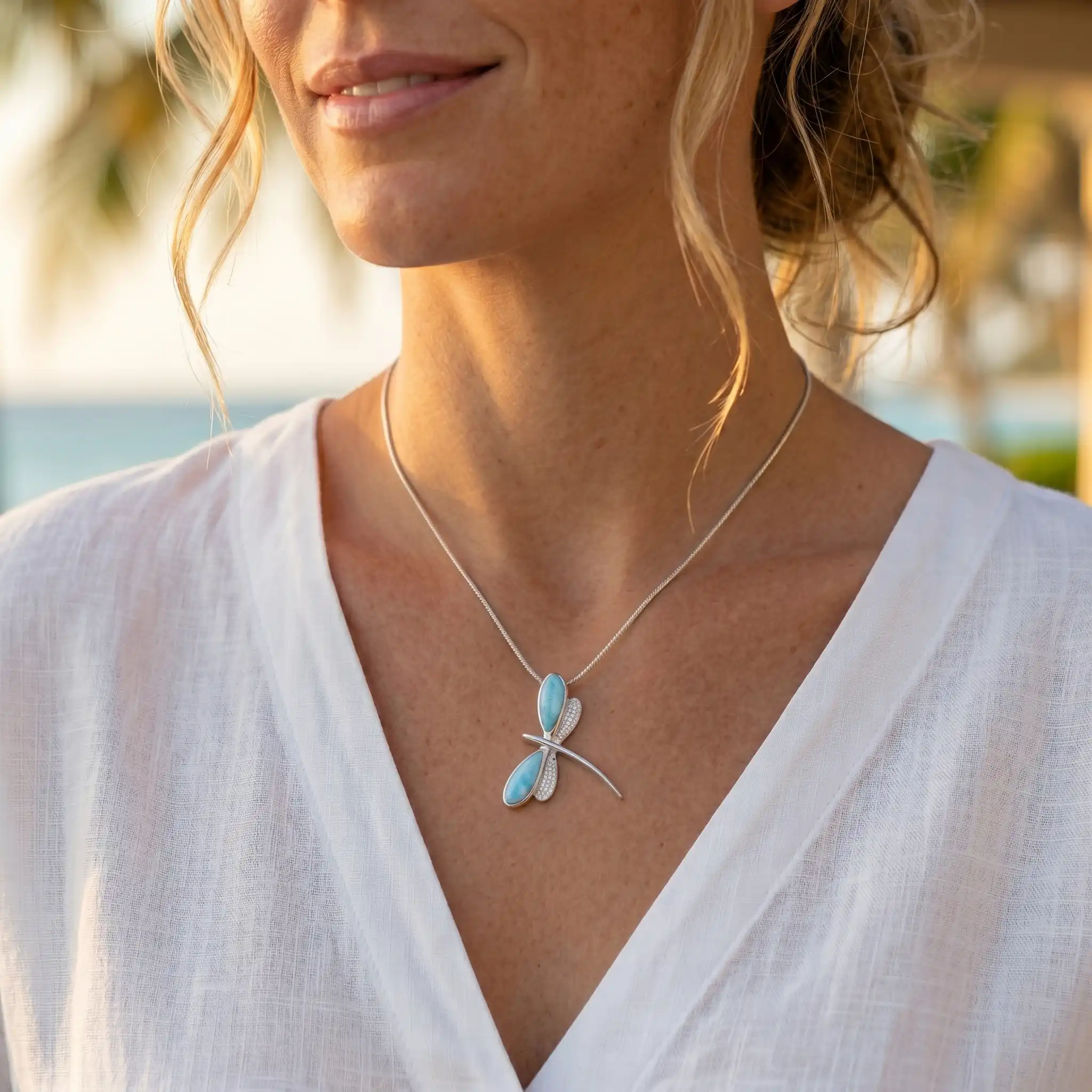 Dragonfly Necklace in sterling silver