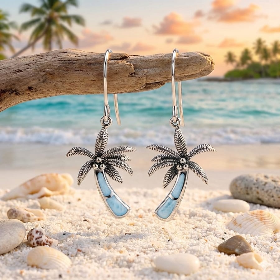 Palm Tree Earrings sterling silver