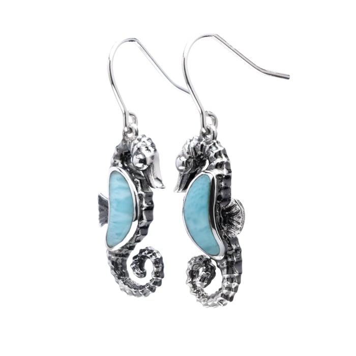 Seahorse Earrings in Sterling Silver 