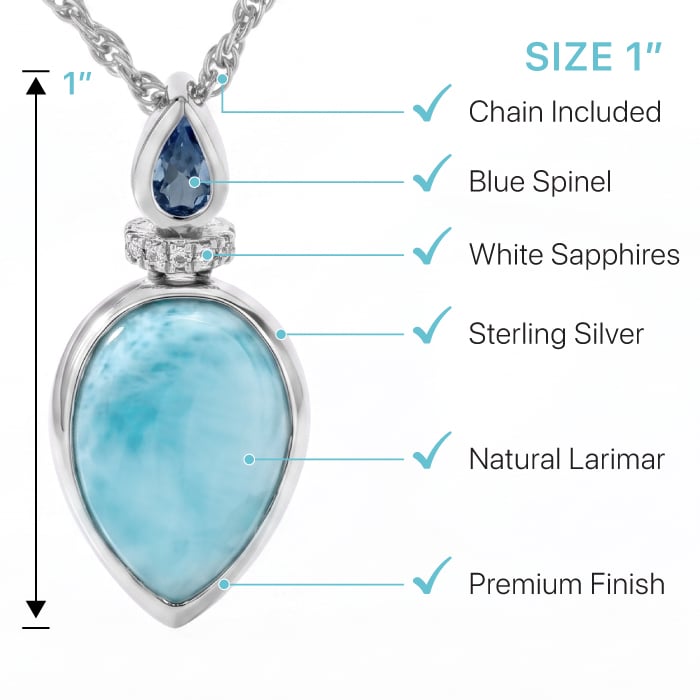 Esme Larimar Necklace Sterling Silver Marahlago
