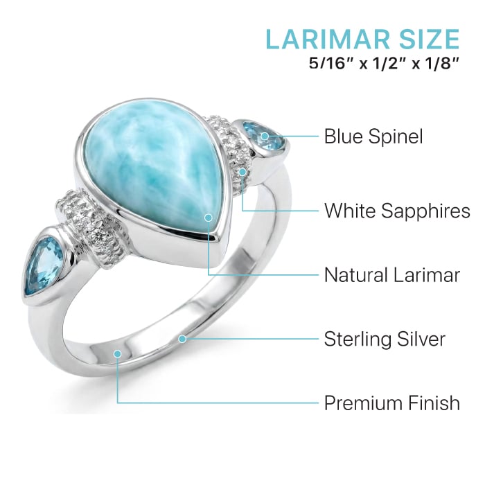 Larimar Esme Ring in Sterling Silver by Marahlago 