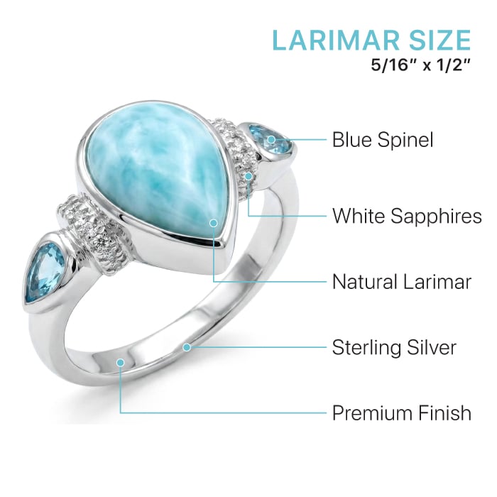 Larimar Esme Ring in Sterling Silver by Marahlago 