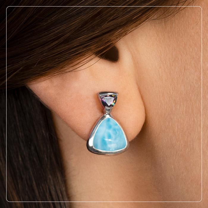 Mystic Topaz Earrings with larimar