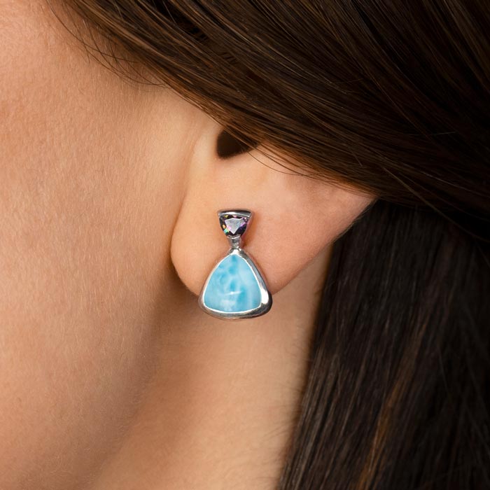 Mystic Topaz Earrings with larimar