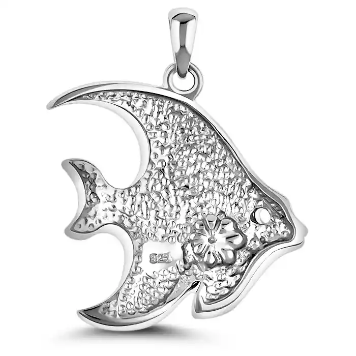 Fish Necklace in sterling silver and larimar