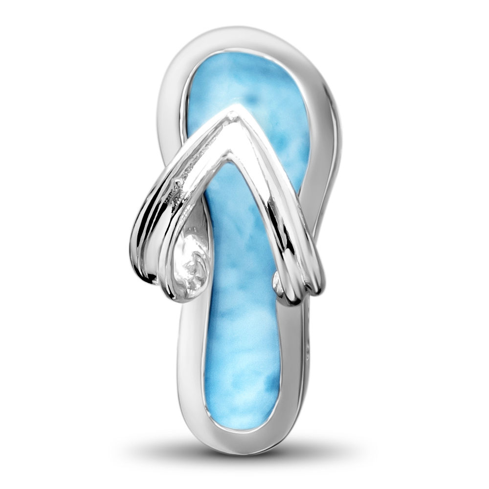 Flip Flop Necklace with larimar